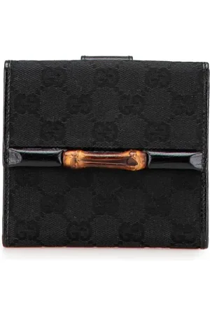 Gucci 2000-2015 GG Canvas Bamboo Compact Wallet small wallets