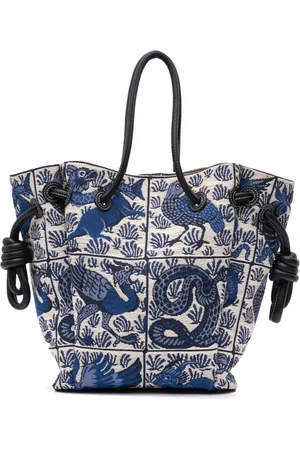 Loewe 2019 William de Morgan Small Canvas Flamenco Knot tote bag