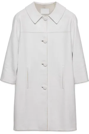 Prada Triangle-logo leather coat