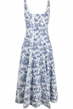 Staud Botanical-print square-neck dress