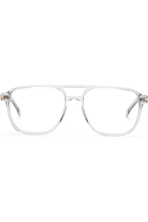 HUGO BOSS Pilot-frame transparent glasses
