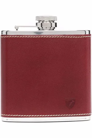 ASPINAL OF LONDON Contrast stitching hip flask