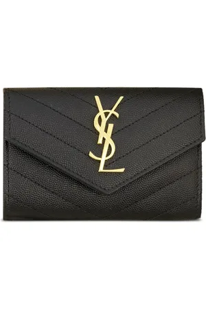 Saint Laurent Cassandre chevron-quilted cardholder