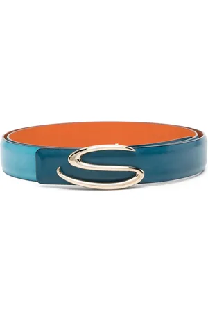 santoni Logo-buckle leather belt