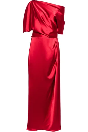 Amsale Off-shoulder satin gown