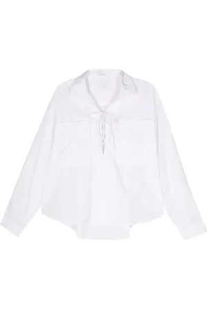 Mother The Roomie lace-up blouse