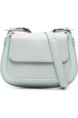 santoni Medium logo-debossed crossbody bag