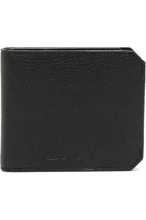 santoni Pebbled-leather bi-fold cardholder