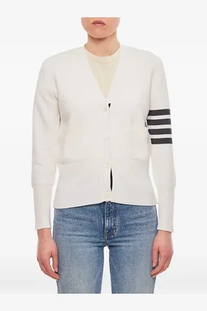 Thom Browne Milano Stitch V-Neck Merino Cardigan