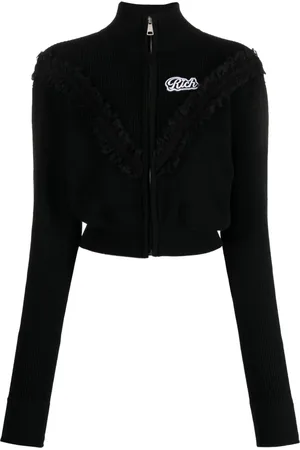 Alessandra Rich Lace-trim cropped cardigan