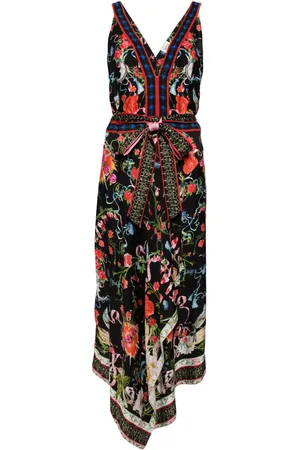 Marchesa Notte Byrn floral-print midi dress