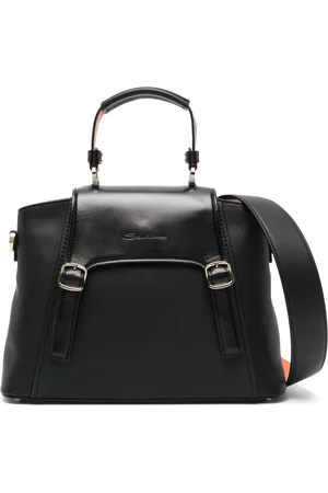 santoni Medium logo-debossed tote bag