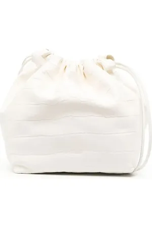 Jil Sander Crocodile-embossed drawstring shoulder bag