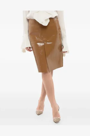 Gucci Split-hem leather skirt