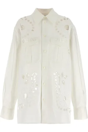 Marine Serre Cut-out embroidered shirt