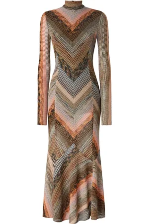 Missoni Mock-neck flared midi dress