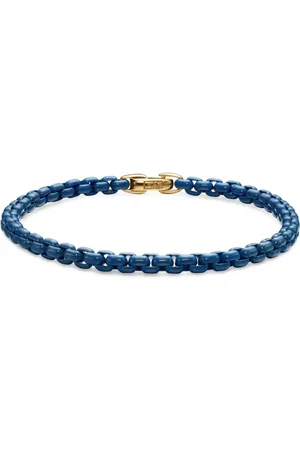 David Yurman 14kt yellow gold DY Bel Aire Color box chain bracelet (4mm)