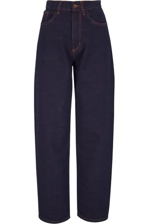 ODEEH Contrast-stitching jeans