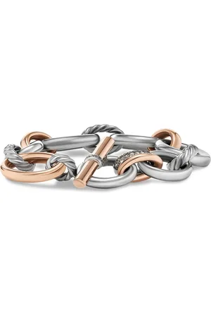 David Yurman 18kt rose gold Mercer brown diamond chain bracelet