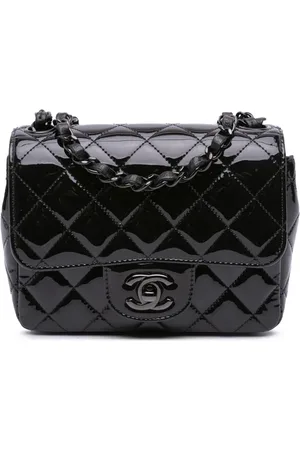 CHANEL 2021-2024 Mini Square Classic Patent So Single Flap crossbody bag