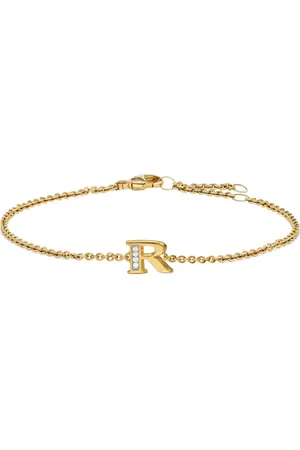 David Yurman 18K yellow Petite Pavé Initial diamonds bracelet