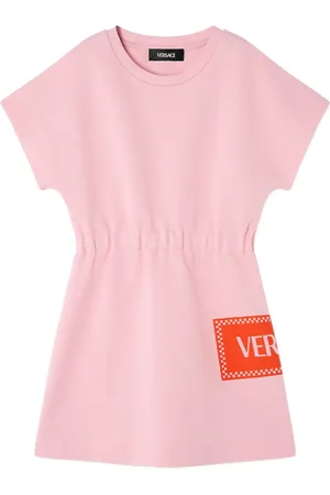 VERSACE Logo-print cinched dress