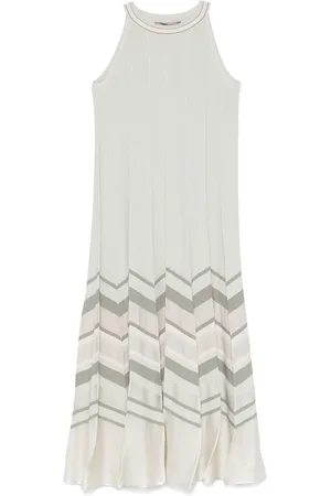 D.EXTERIOR Chevron-pattern midi dress