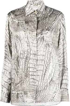 Roberto Cavalli Crocodile-print long-sleeve shirt