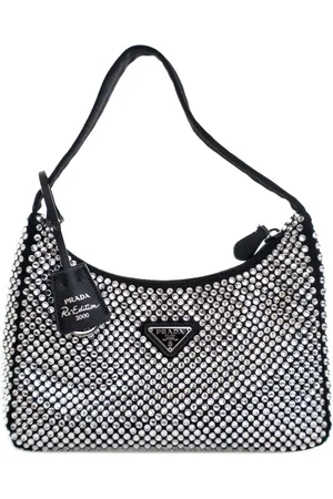 Prada 2019-2025 Mini Satin Crystal Re-Edition 2000 shoulder bag