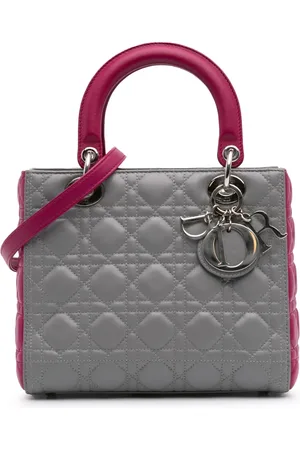 Dior 2014 Medium Bicolor Lambskin Cannage Lady Dior satchel