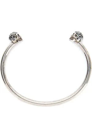 Alexander McQueen Jewelled Twin Skull bangle
