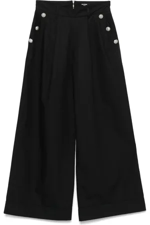 Balmain Logo-button palazzo pants