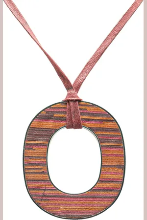 Hermès 2000-2024 Palladium Plated Vibrato Leather Isthme Pendant Necklace costume necklace