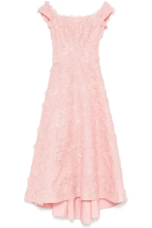 Costarellos Floral-embroidered midi dress