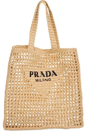 Prada 2010-2024 Crochet Raffia Logo tote bag