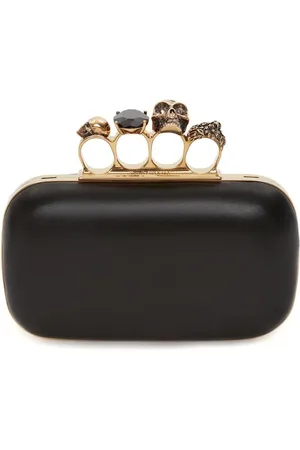 Alexander McQueen Leather Skull Four-Ring clutch bag
