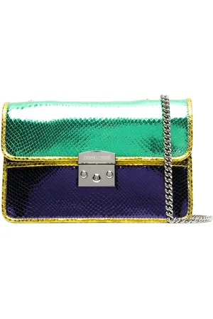 Roberto Cavalli Metallic colour-block crossbody bag