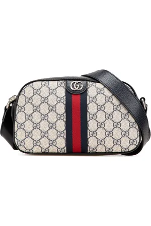 Gucci 2016-2024 Small GG Supreme Textured Dollar Calfskin Web Ophidia Camera Bag crossbody bag