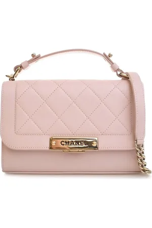 CHANEL 2016-2017 Small Quilted Grained Calfskin Label Click Flap satchel