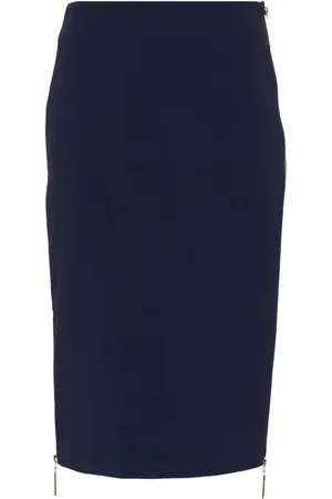 Elisabetta Franchi Zip-detail crepe midi skirt