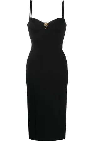 Roberto Cavalli Brooch-detail midi dress