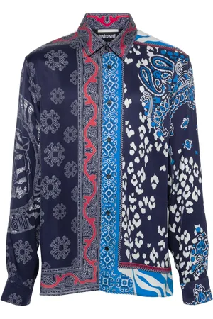 Roberto Cavalli Mix-print long-sleeve shirt