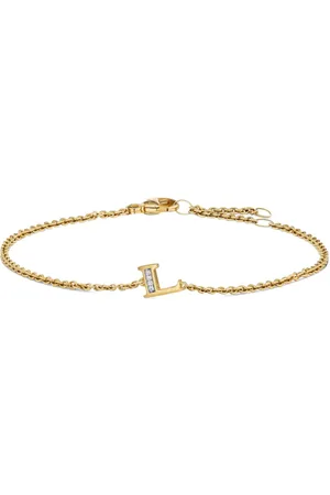 David Yurman 18K yellow Petite Pavé Initial diamonds bracelet
