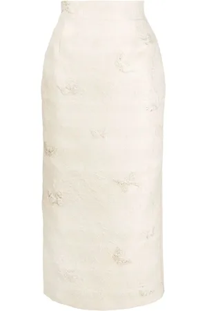 Roberto Cavalli Butterfly-jacquard midi pencil skirt