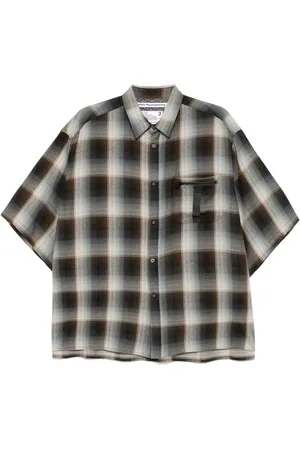 WHITE MOUNTAINEERING Mid gusset-sleeved checked T-shirt