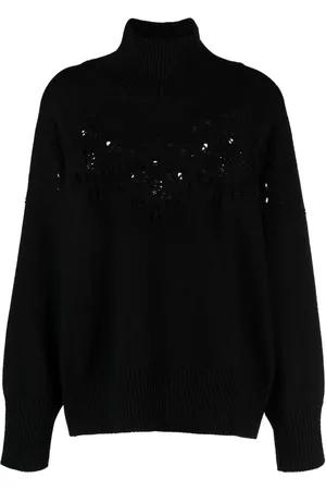 Chloé Open-knit roll-neck wool jumper