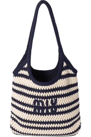 Miu Miu Ivy striped crochet tote bag
