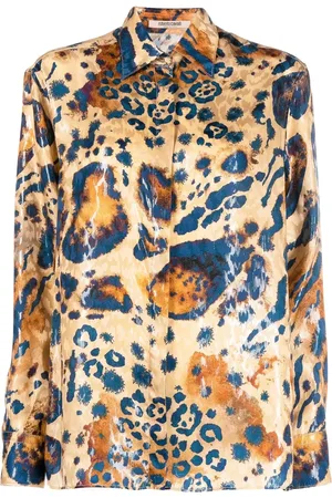 Roberto Cavalli Leopard-print concealed shirt