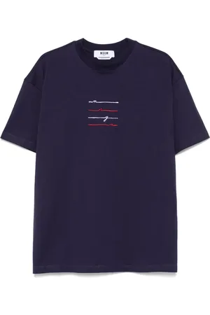 Msgm Logo-embroidered jersey T-shirt