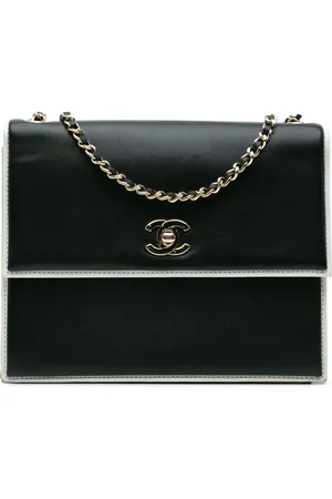 CHANEL 2017-2018 CC Bicolor Calfskin Square Frame Flap crossbody bag